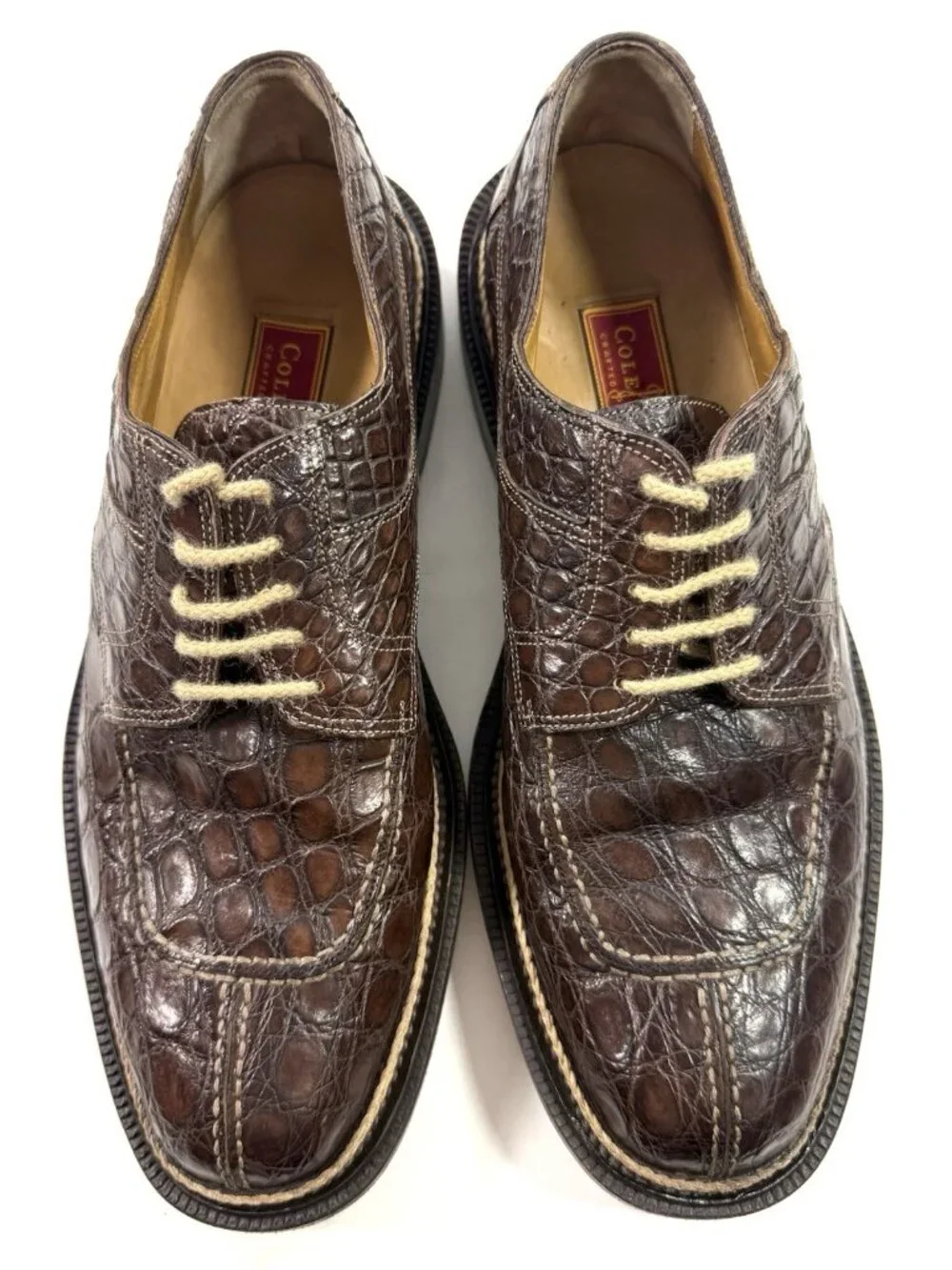 Vintage Cole Haan Genuine Crocodile Oxford Dress Shoes Size 10.5 D Made In Italy